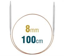 Circular Needle 100cm x 8.00mm White Brass, Long